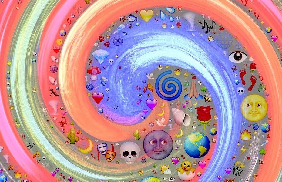 swirl of emojis