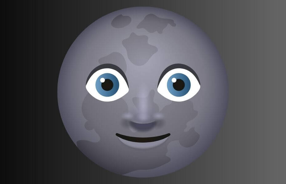 dark moon face emoji (new moon)